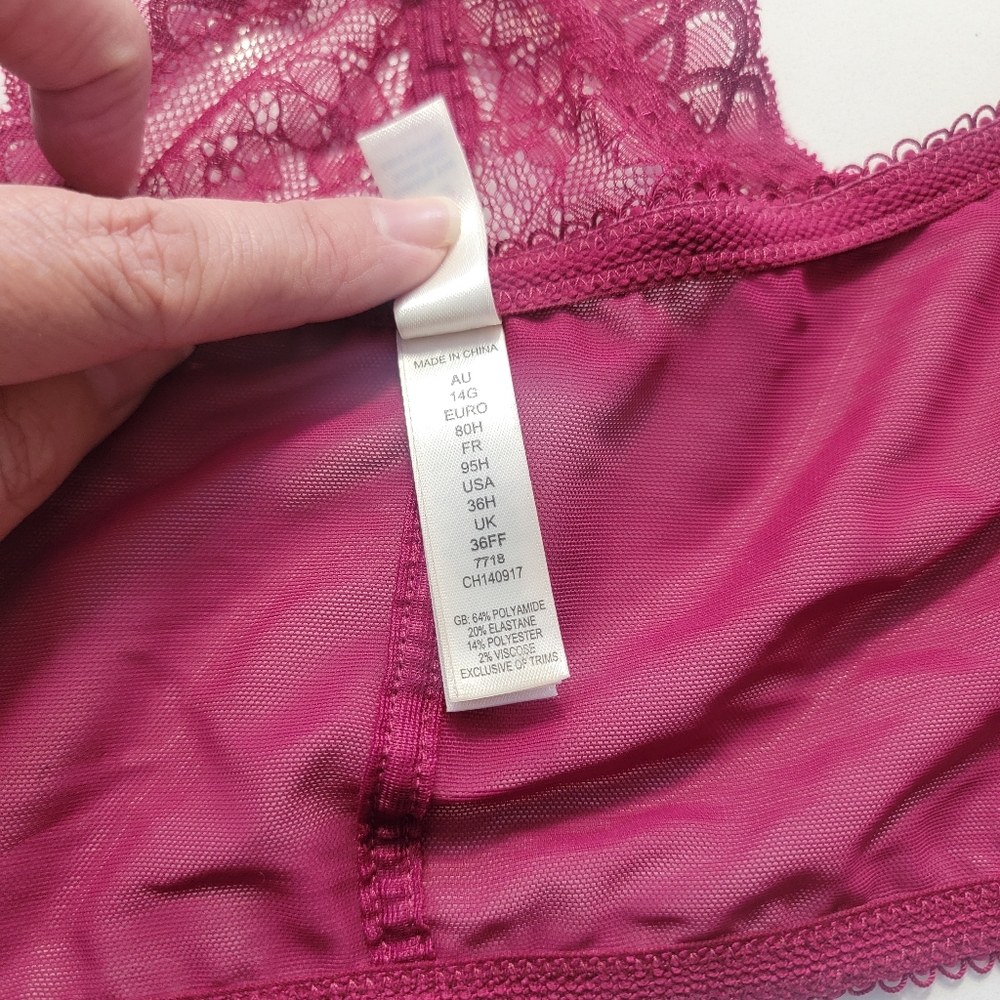 Superboost Longline Bralette in Deep Raspberry Plum Underwire - Picture 2 of 8